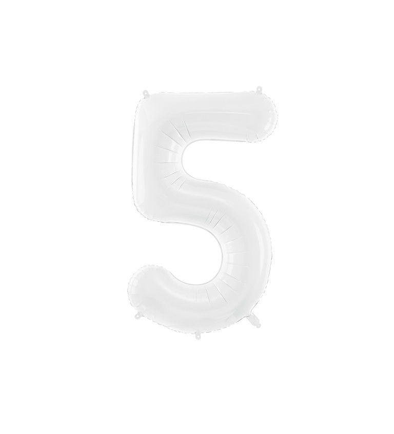 Velká číslice 5 - bílý balonek