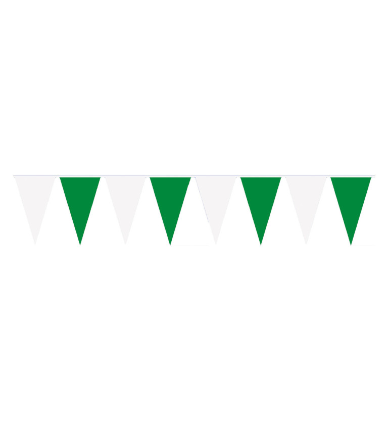 Zeleno-bílá vlaječková girlanda