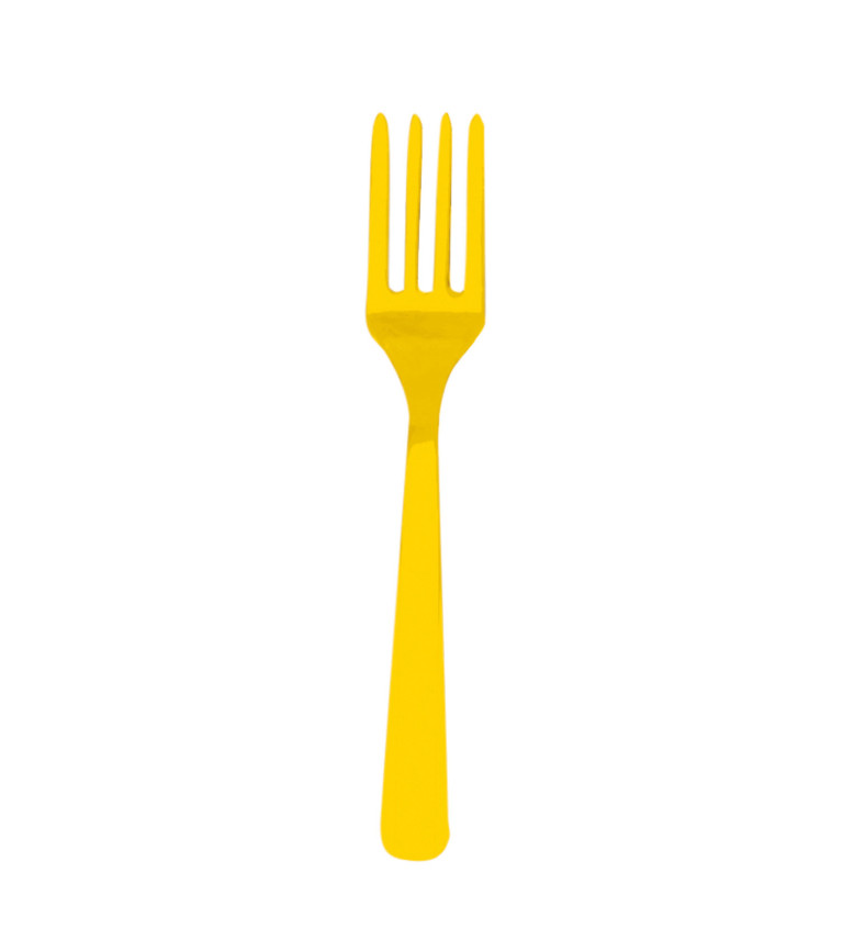 Žluté vidličky - plastové