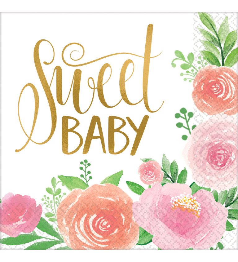 Ubrousky - nápis "sweet baby"