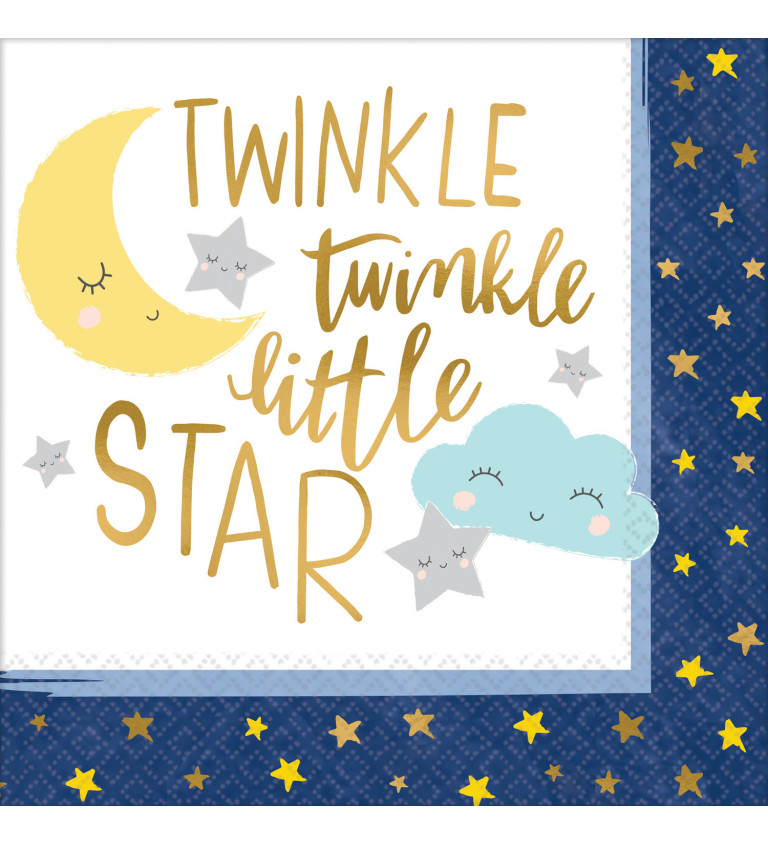 Ubrousky - nápis "twinkle little star"