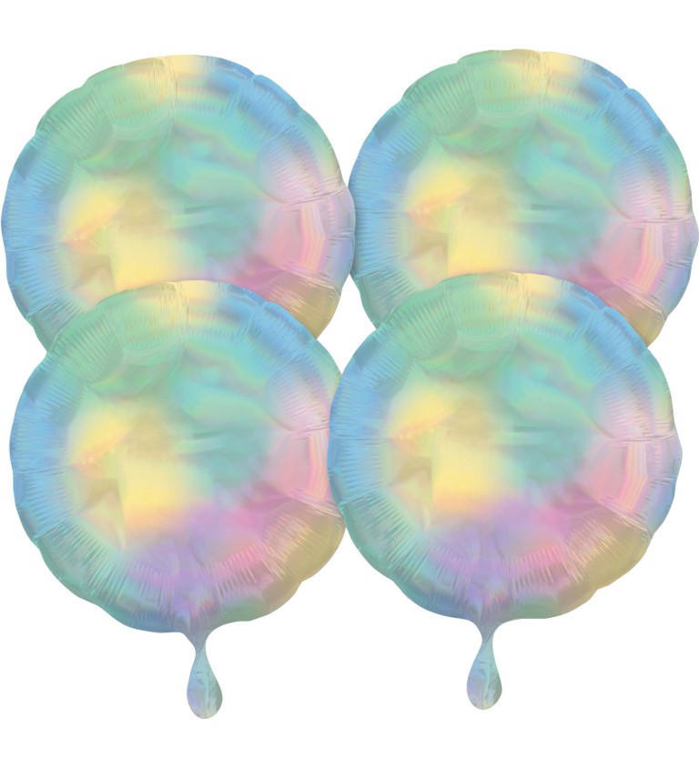 Sada duhově pastelových fóliových balónků