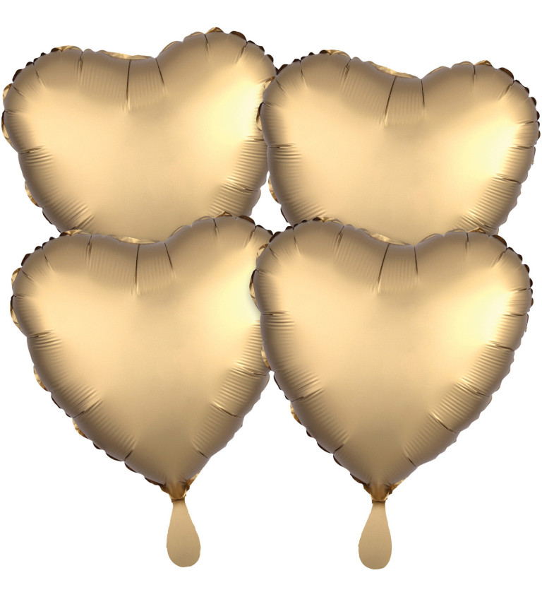 Set balónků srdce - zlaté