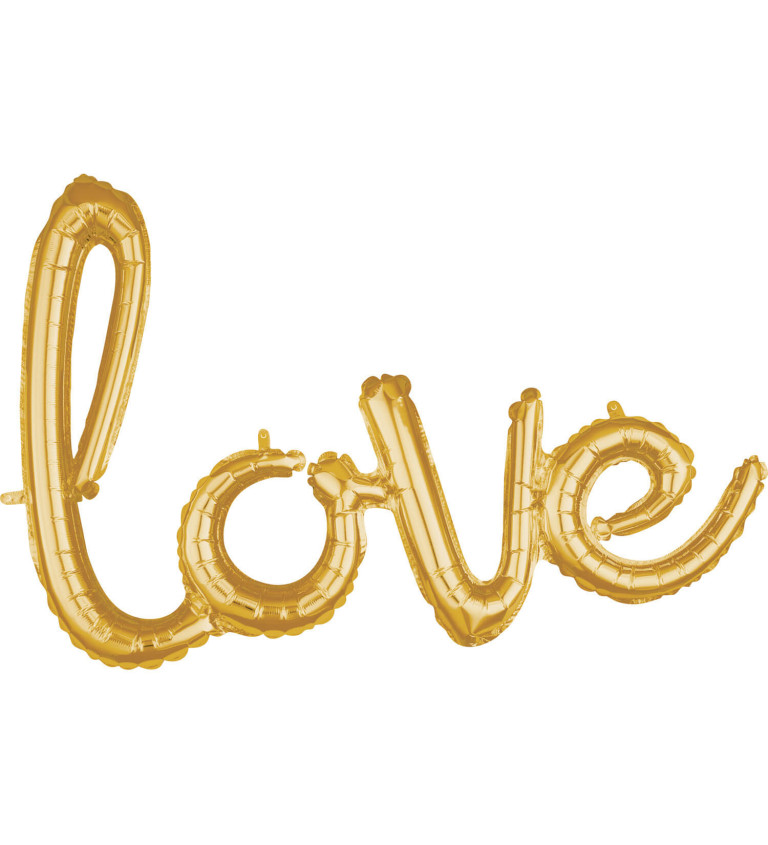 Fóliový balónek - zlatý nápis "love"