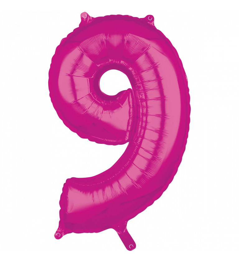 Fóliový balónek - růžové číslo 9