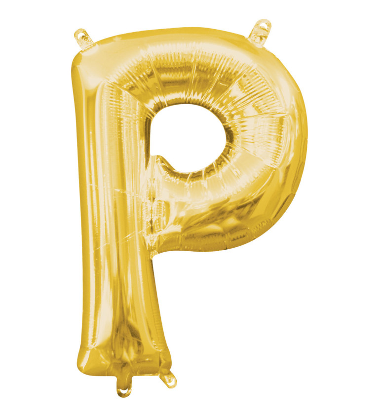 Balónek písmeno P - zlatý