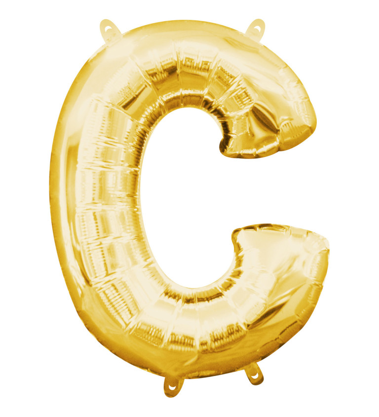 Fóliový balón písmeno "C" - Zlatý