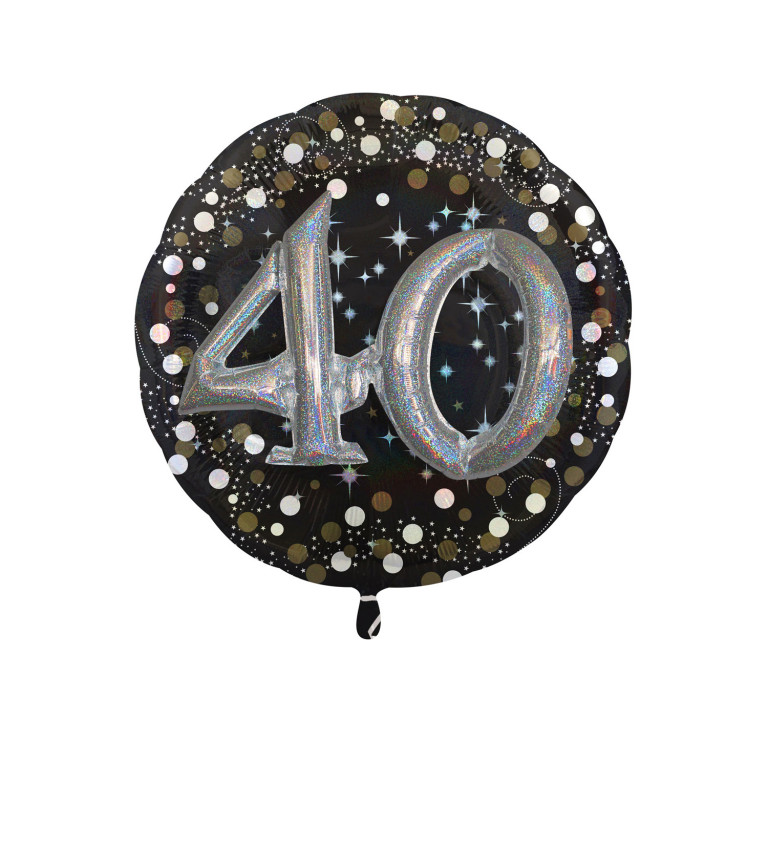 Fóliový narozeninový balónek - kulatý s číslem 40