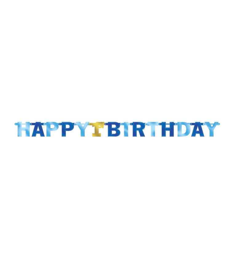 Modrá Girlanda - Happy birthday