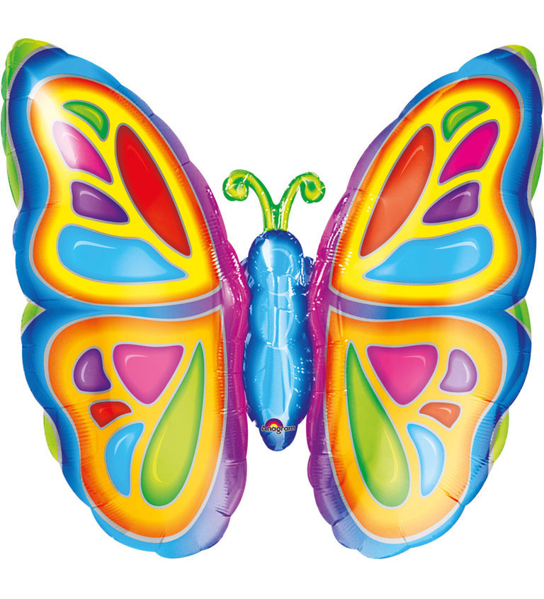 Fóliový balónek - barevný motýlek