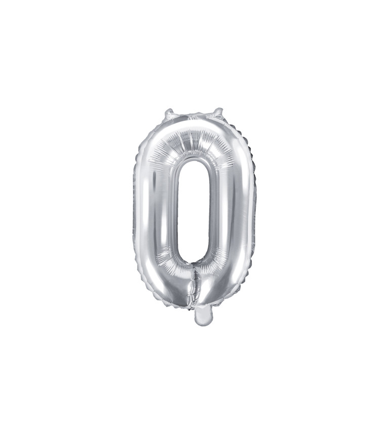 Fóliový balónek s číslem 0 - stříbrný