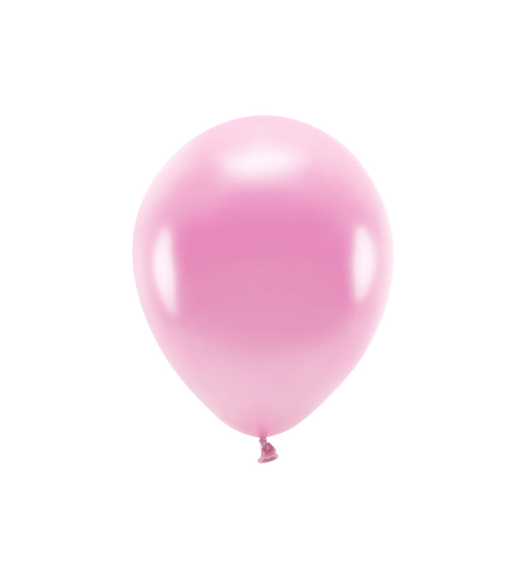 Latexové balónky - metalické růžové - Eko