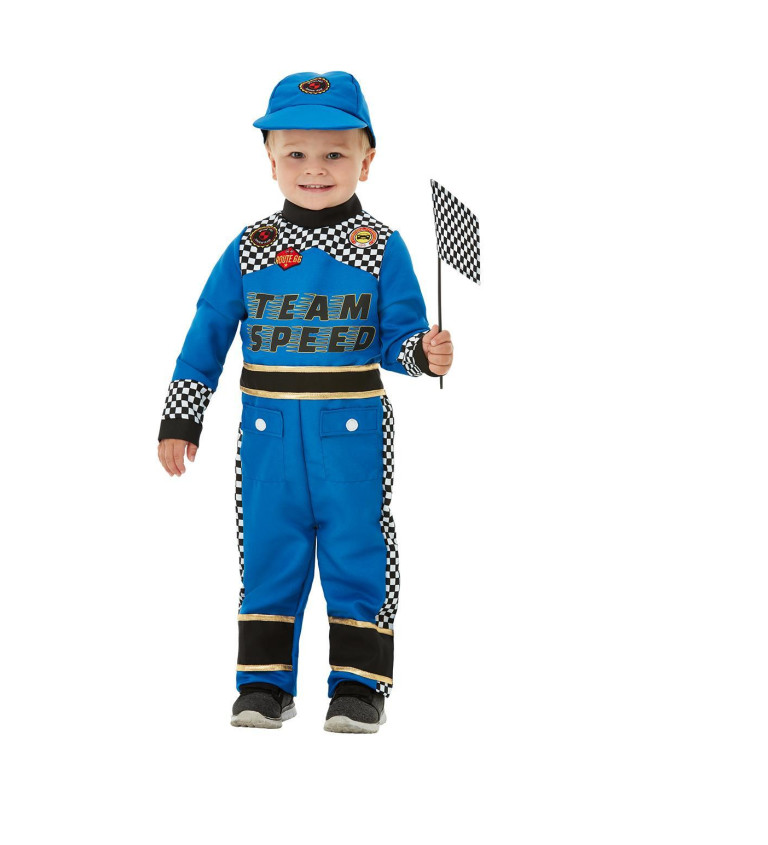 Dětský kostým závodník modrý