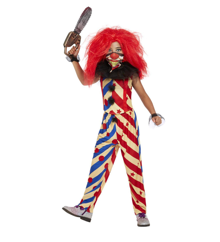 Dětský kostým na halloween - Šílená klaunice