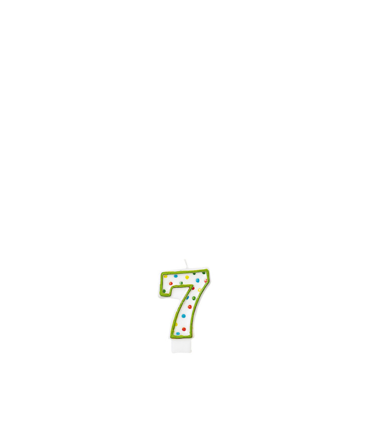 Číslo 7 - Svíčka s puntíky