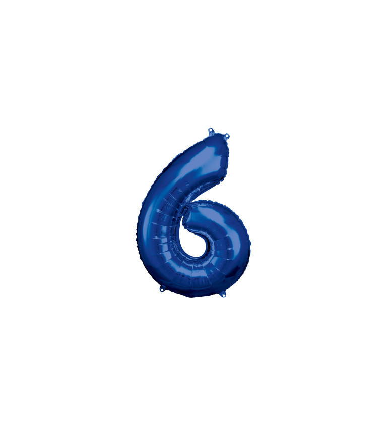 Balonek "6" velký - tmavě modrý