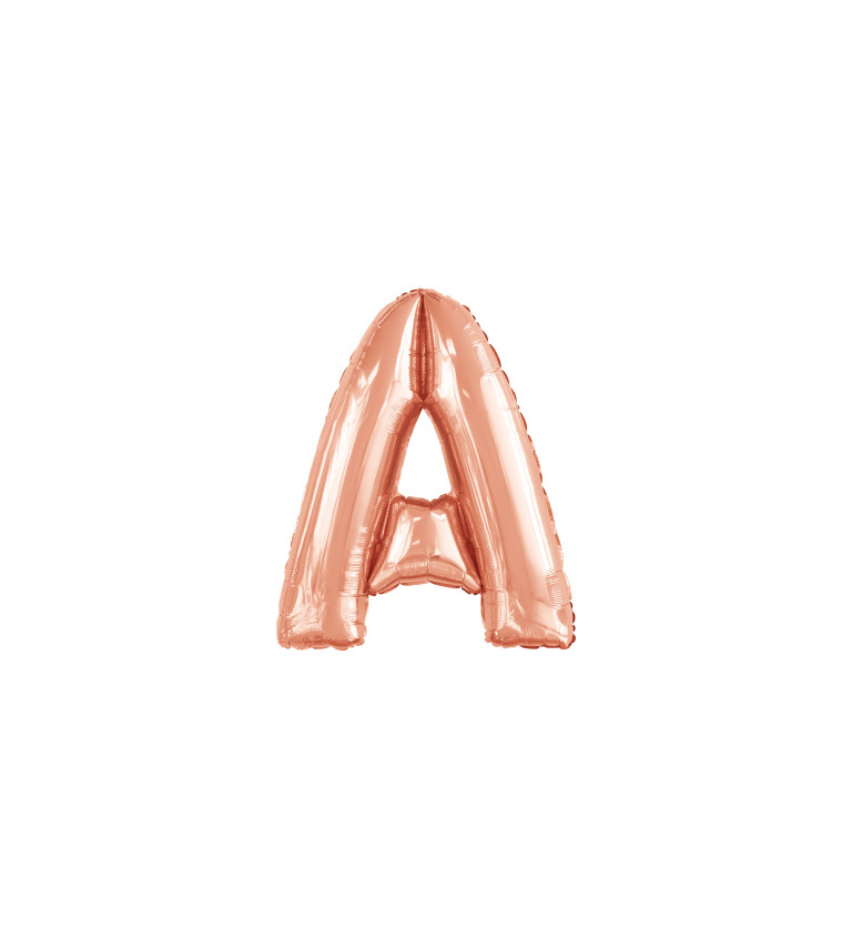 Fóliový balónek - růžově zlaté písmeno A