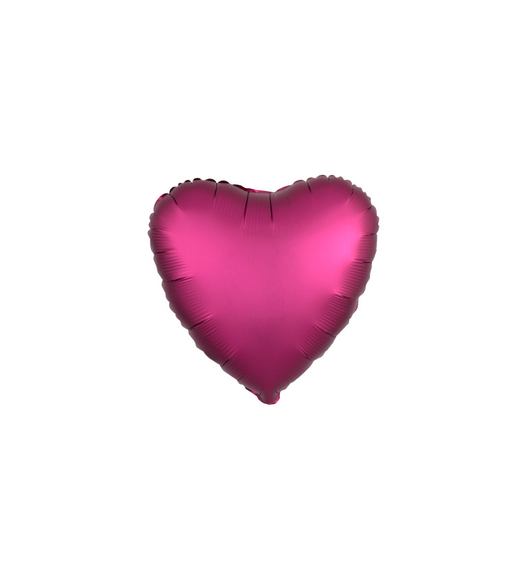 Fóliový balónek ve tvaru srdce - tmavě růžové