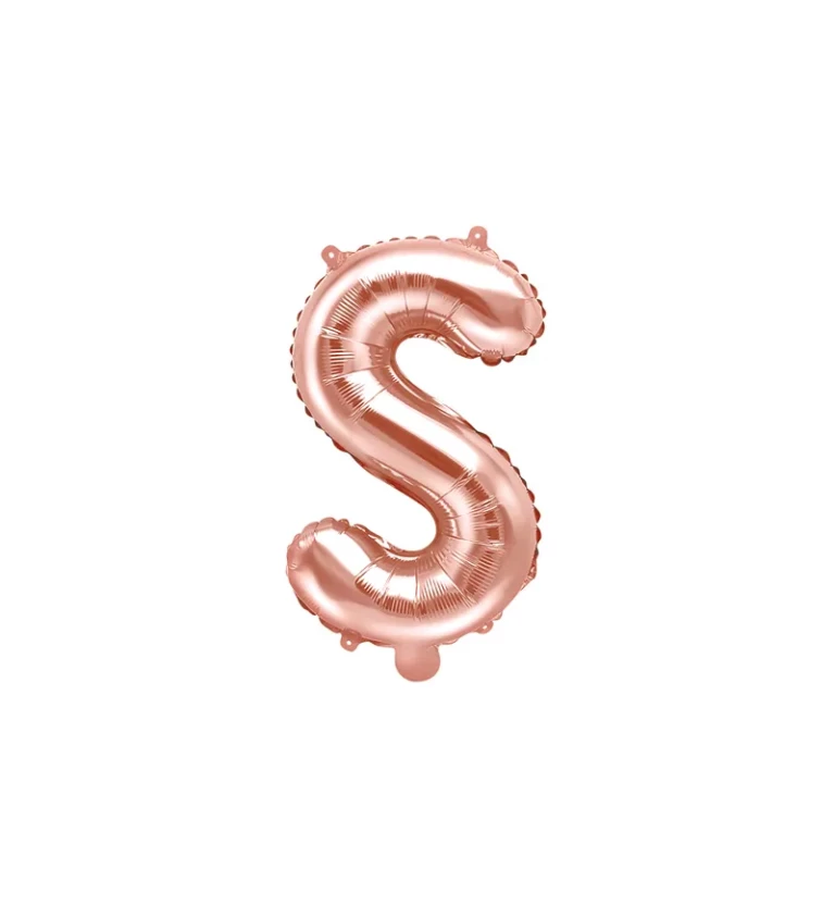 Fóliový balónek malý - růžově zlaté písmeno S