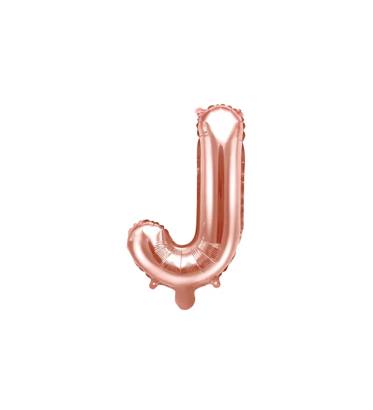 Fóliový balónek malý - růžově zlaté písmeno J