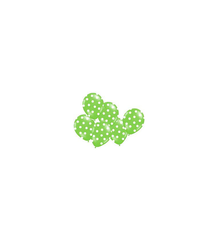 Balonek - zelený s bílými puntíky