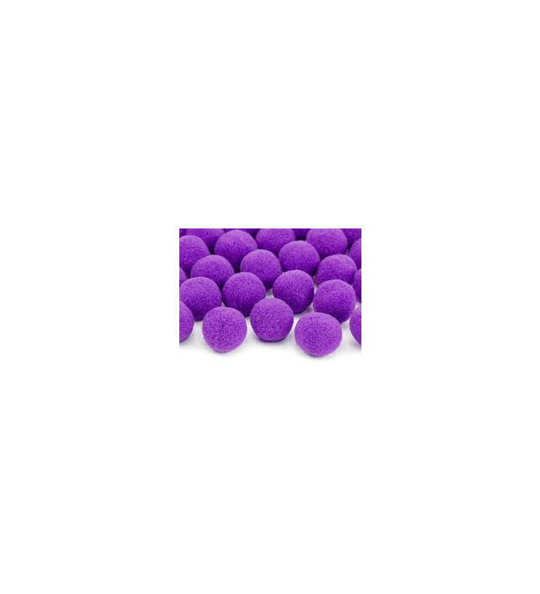 Plyšové pompoms - fialové
