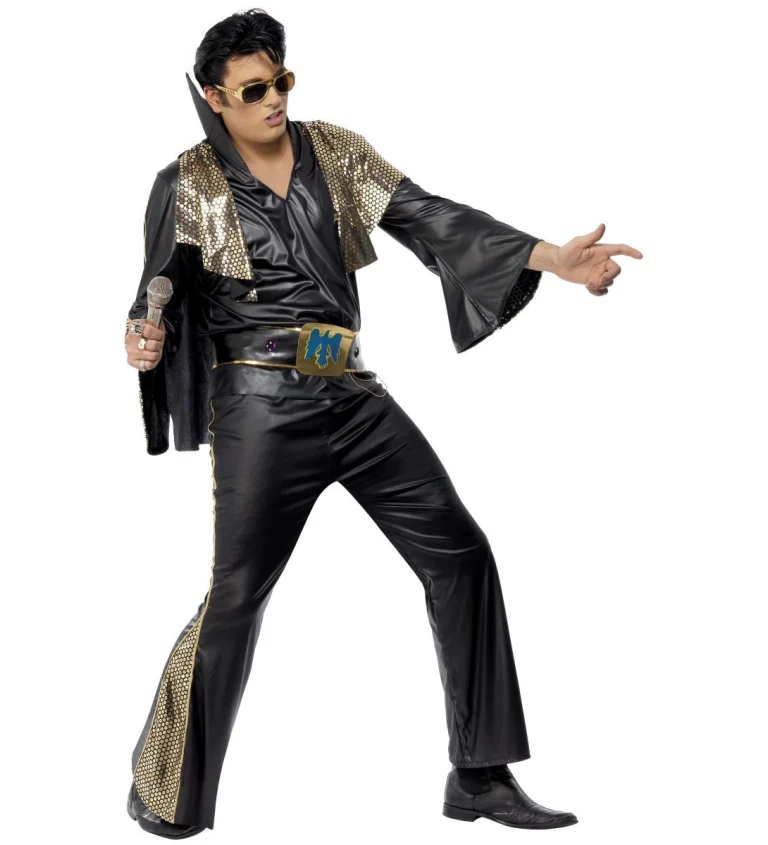 Kostým "Elvis - zlatočerný oblek"