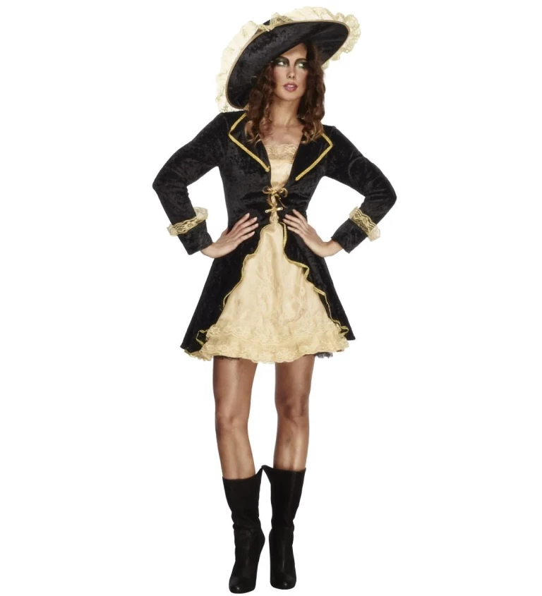 Kostým "Pirátka - černo-zlatá"