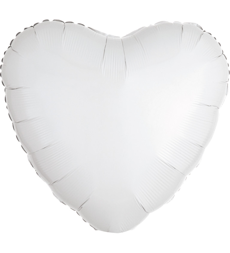 Fóliový balónek - bílé srdce