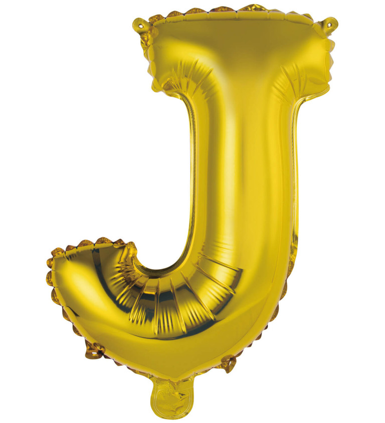 Fóliový balónek malý - zlaté písmeno J