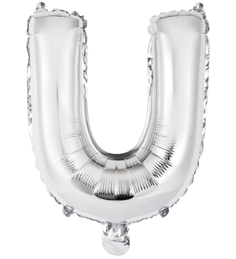 Fóliový balónek malý - stříbrné písmeno U