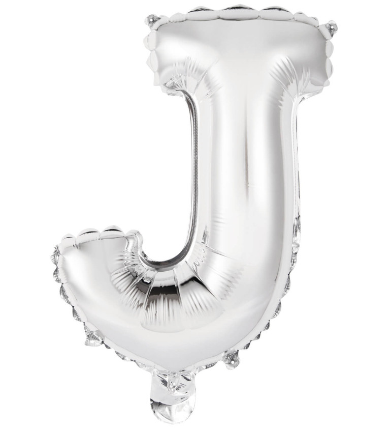 Fóliový balónek malý - stříbrné písmeno J