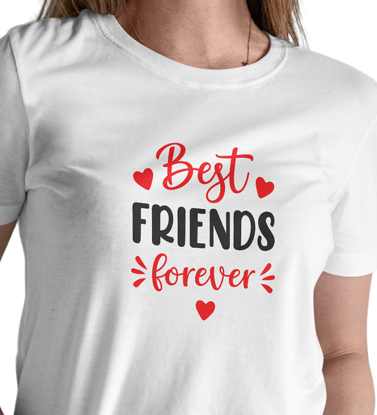 Dámské bílé triko - Best friends forever