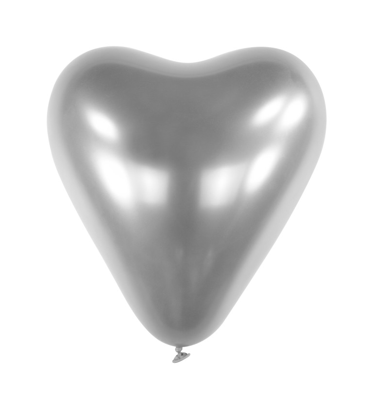 Latexové balónky - stříbrné srdce