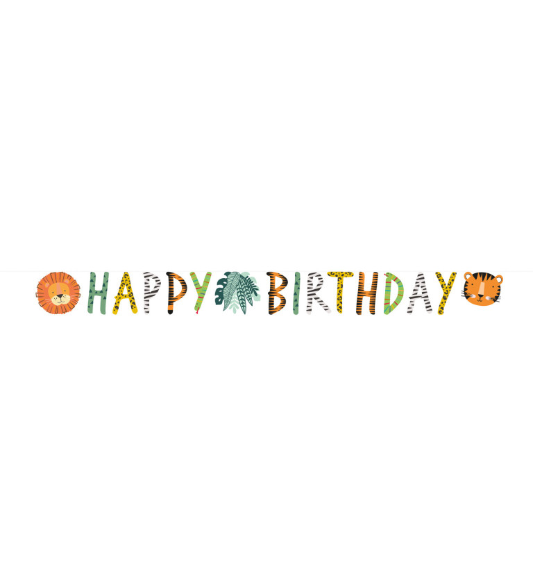 Girlanda Happy birthday - zoo