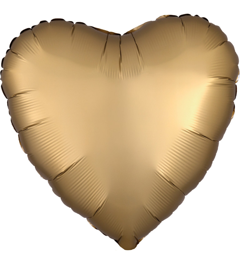 Foliový balónek - srdce zlatý