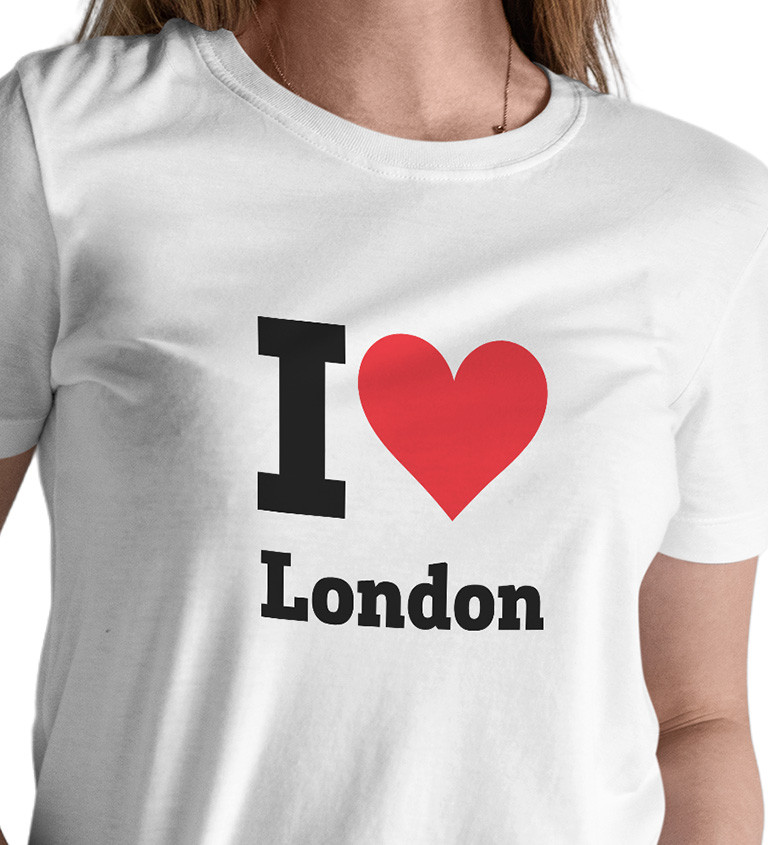 Dámské bílé triko s nápisem - I love London