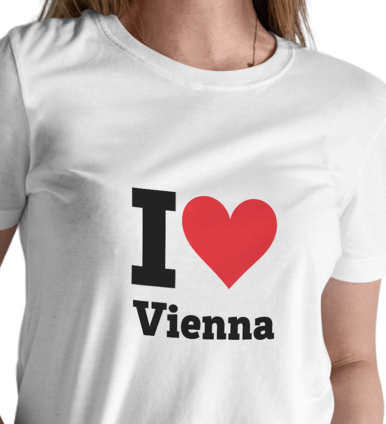 Dámské bílé triko s nápisem - I love Vienna