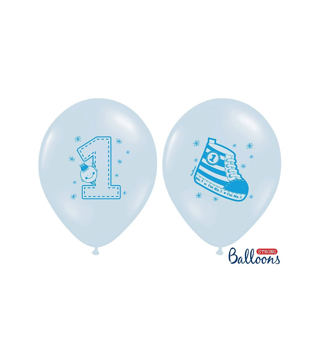 Balonek 1 rok - modrý 6 ks