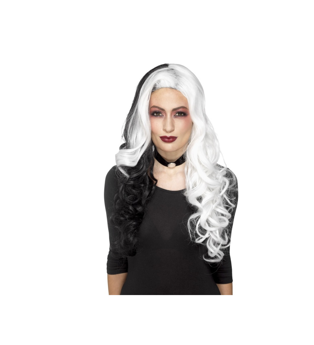 Paruka deluxe - černo-bílá