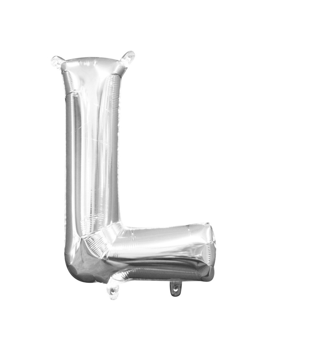 Fóliový balónek malý - stříbrné písmeno L