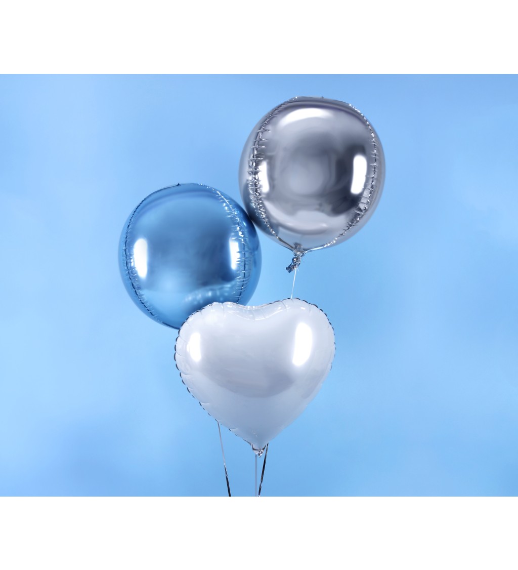 Stříbrný kulatý fóliový balónek
