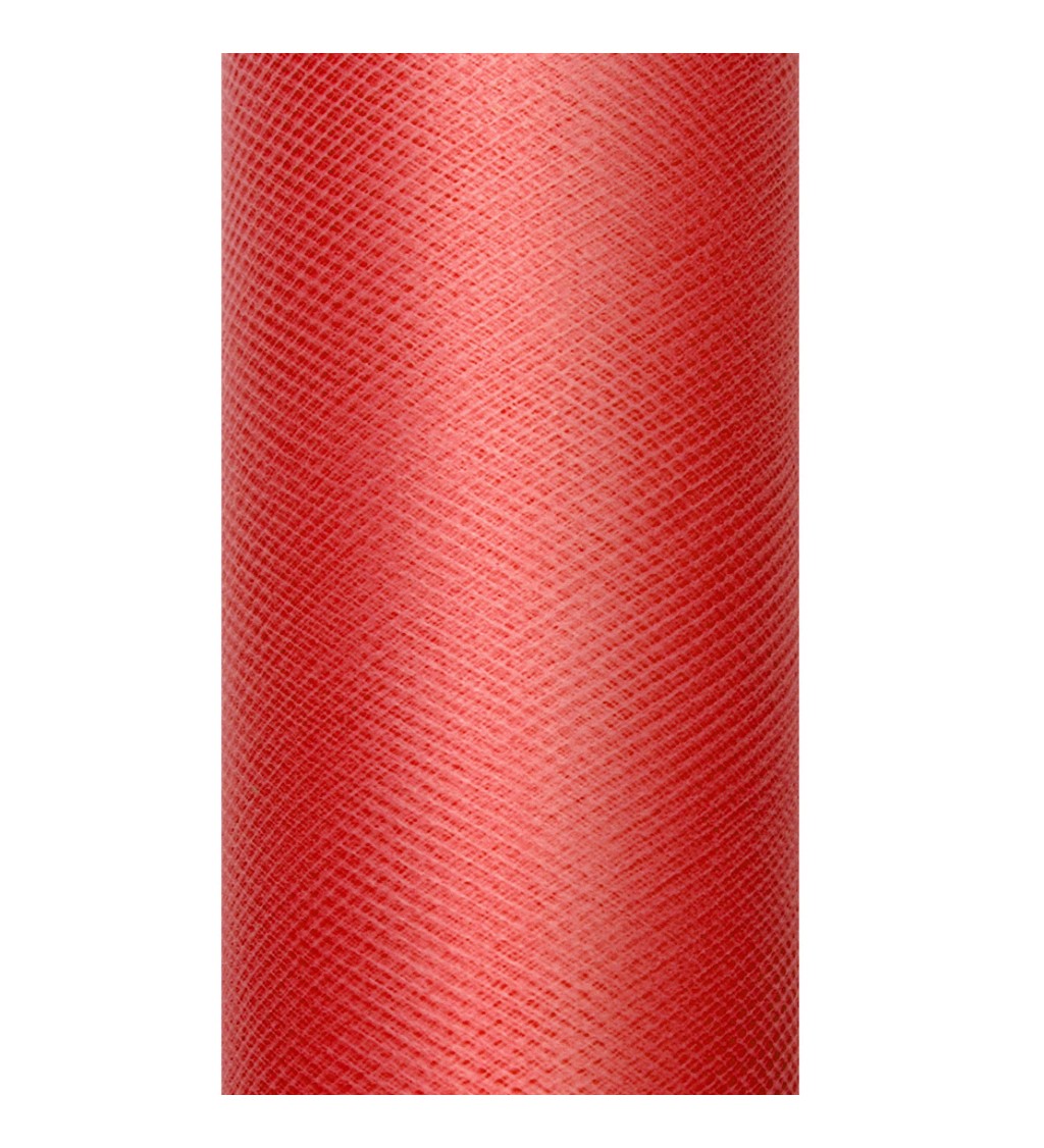Dekorativní tyl - červený (8cm)