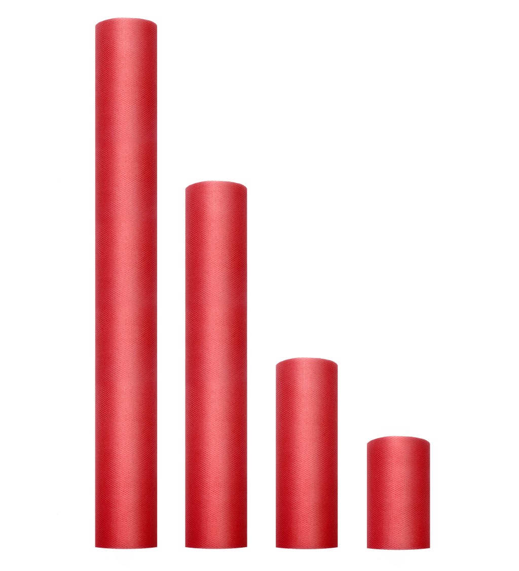Dekorativní tyl - červený (8cm)