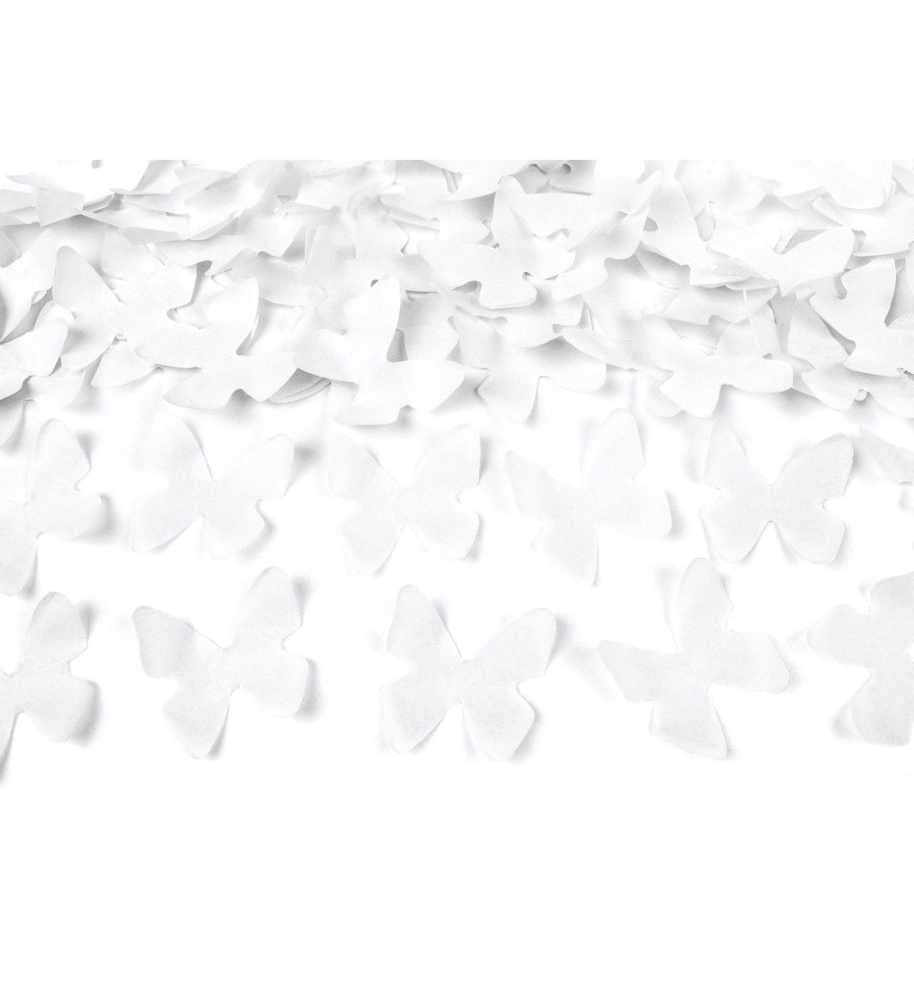 Vystřelovací konfety maxi - bílí motýlci