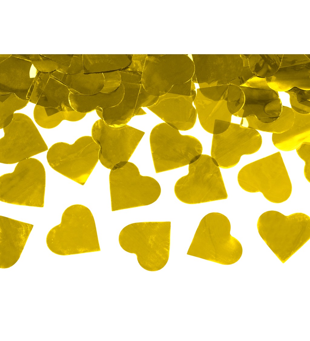 Vystřelovací konfety - zlatá srdce