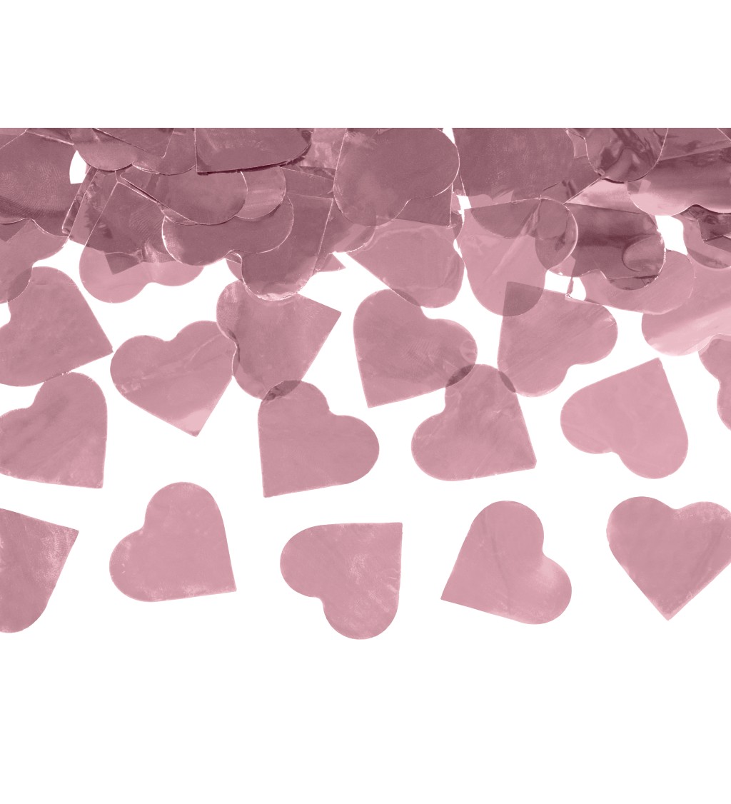 Vystřelovací konfety - růžová srdce