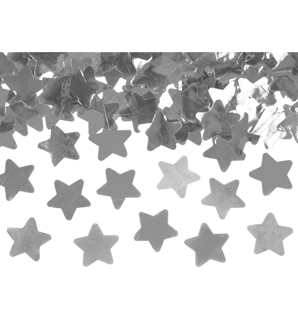 Vystřelovací konfety stříbrné hvězdičky