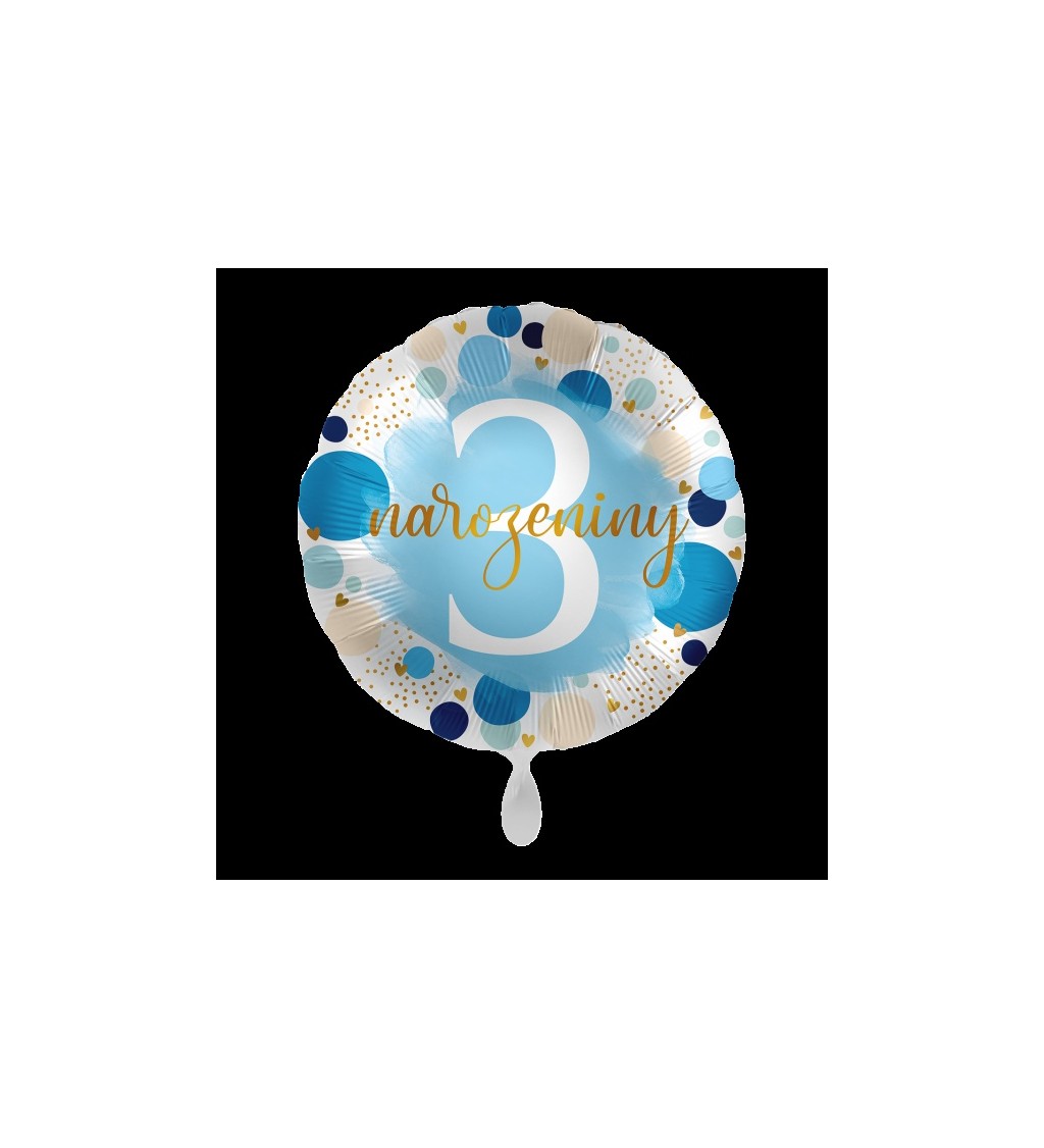 Fóliový balonek 3. narozeniny modrý