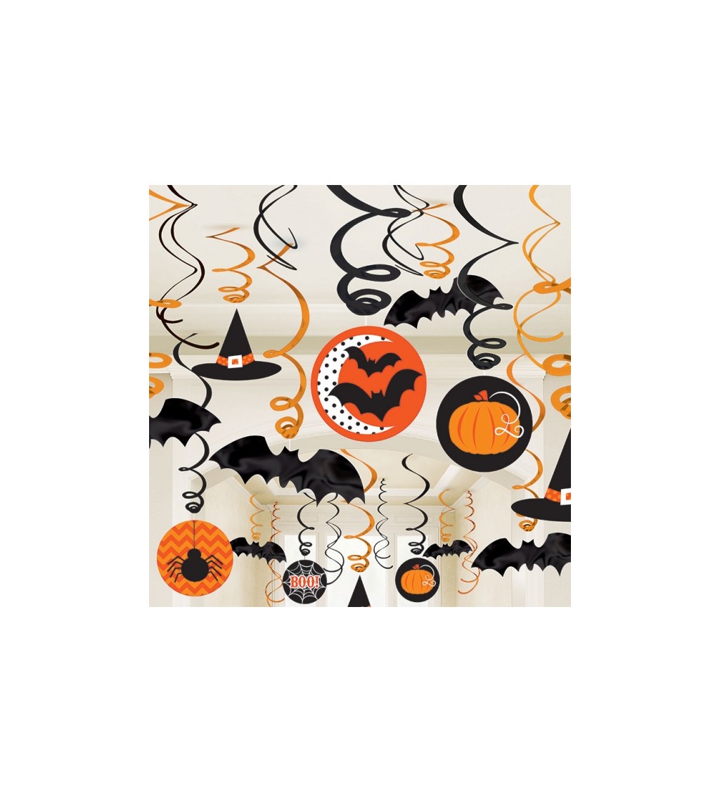 Dekorace - spirály s halloweenskými motivy
